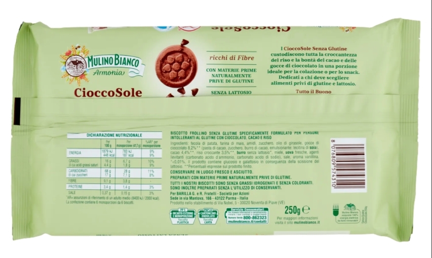 CIOCCOSOLE SPECIFICHE