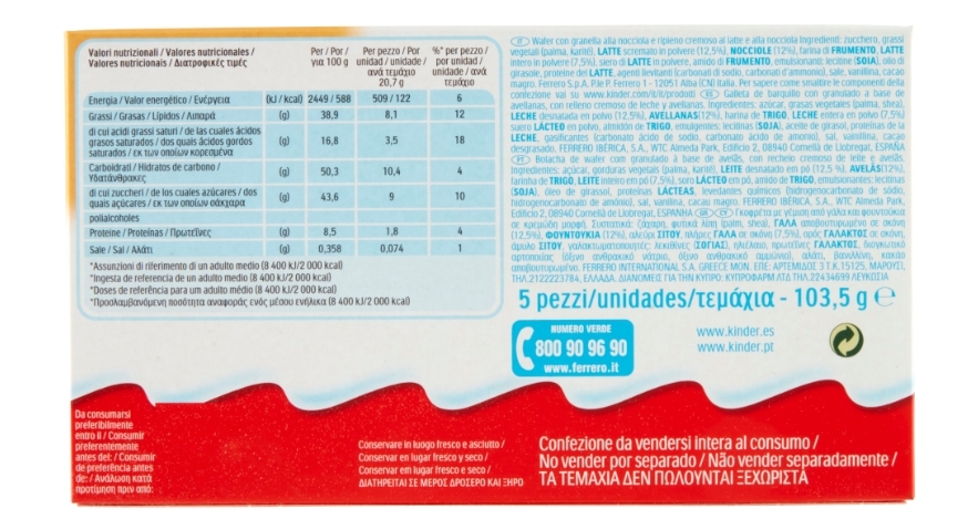 Kinder Happy Hippo Nocciola 5 x 20,7 g