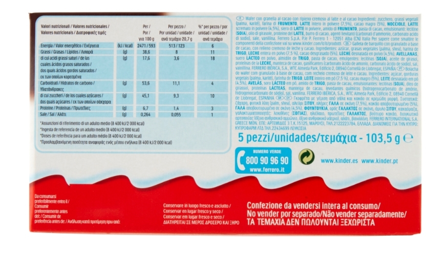 Kinder Happy Hippo Cacao 5 x 20,7 g